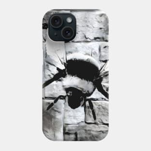Bee Black and White Spray Paint Wall Phone Case