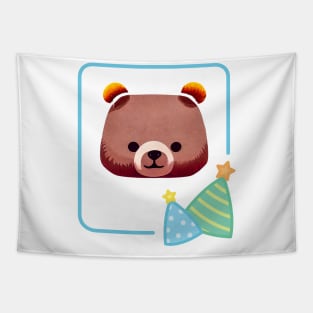 Cute Birthday Party Bear Tapestry