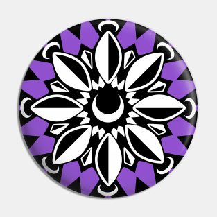 Abstract Moon Flower Print (Purple) Pin