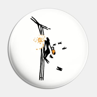 Minimalist Paleolithic Cave Art Honey Gatherer Pin