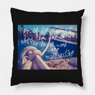 Leonardo Da Vinci Quote Poster Pillow