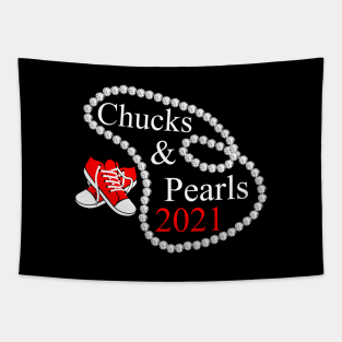 chucks and pearls 2021 kamala harris Tapestry