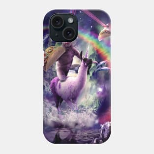 Rainbow Laser Sloth On Llama Unicorn Eating Taco Phone Case