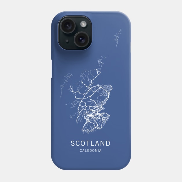 Scotland Road Map Phone Case by ClarkStreetPress