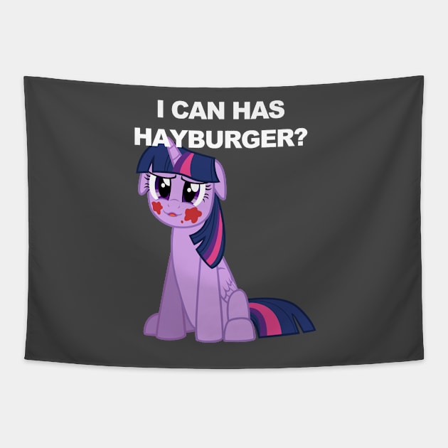 I Can Has Hayburger? (Princess Twilight) Tapestry by Pegajen