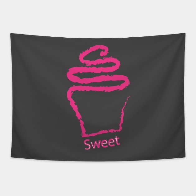 Cupcake drawing Tapestry by sigdesign