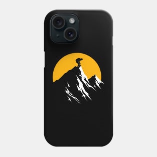 Mountain top orange sun Phone Case