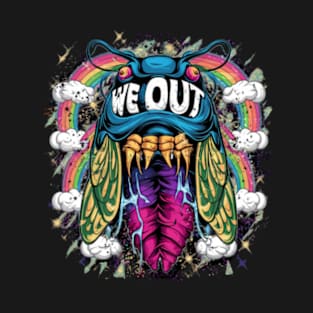 Funny Rainbow Cicada We Out Cute Cicada Brood Emergence T-Shirt