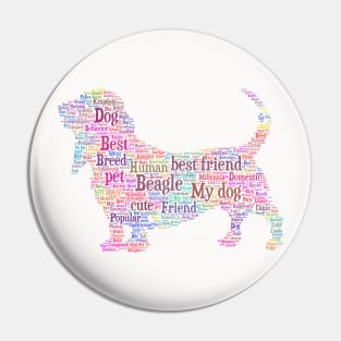 Dog Beagle Animal Pet Text Word Cloud Pin