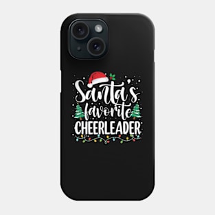 Santa's Favorite Cheerleader Christmas Santa Hat Pajama Phone Case