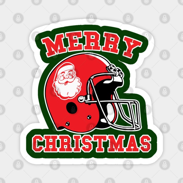 Merry Christmas Santa Football Helmet Magnet by HelmetAddict