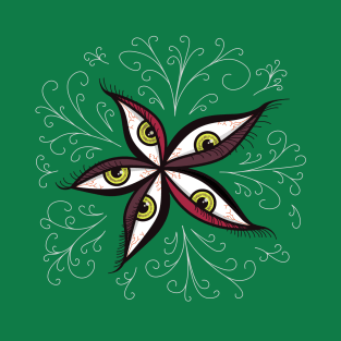 Tired Green Eyes Flower T-Shirt