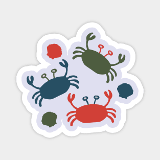 Ocean Crabs in sweet orange and palest pink Magnet