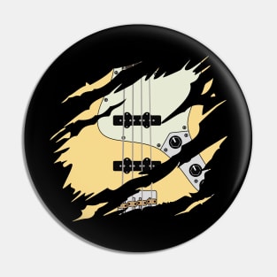 Ripped Bass Guitar J-Style Buttercream Color Pin