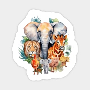 Watercolor Animal Safari #2 Magnet