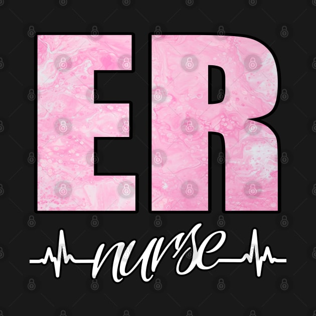 ER Nurse Heartbeat Pink Swirl by Duds4Fun