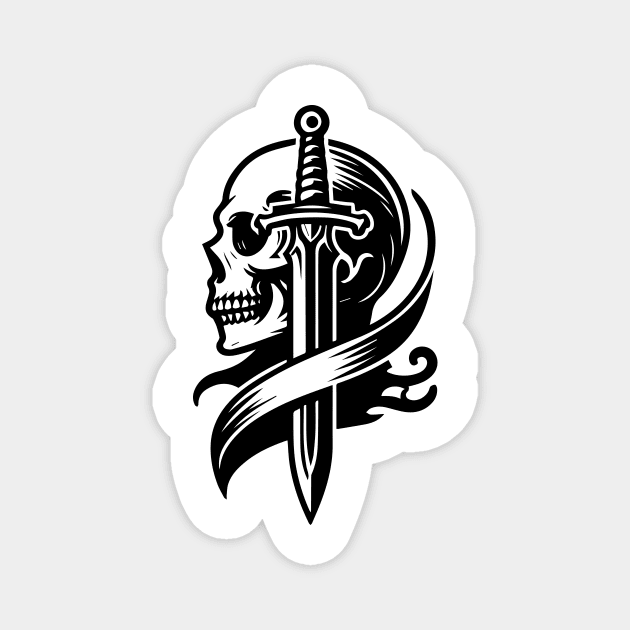 skull with sword Magnet by lkn