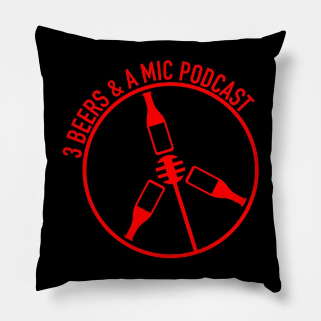 3 Beers and a Mic Podcast Reboot Pillow by Awesome AG Designs