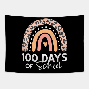 Leopard Rainbow 100 Days Yall 100Th Day Of School Teacher Tapestry