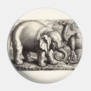 Elephant and Camel by Wenceslas Hollar Pin