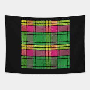 Scottish tartan, black, yellow, pink; green Tapestry