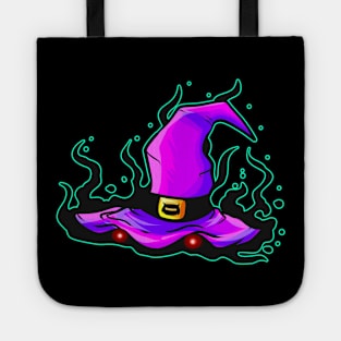 Evil Witches Hat With Glowing Eyes For Halloween Tote