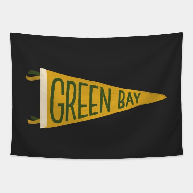 Green Bay Pennant Tapestry by witandco