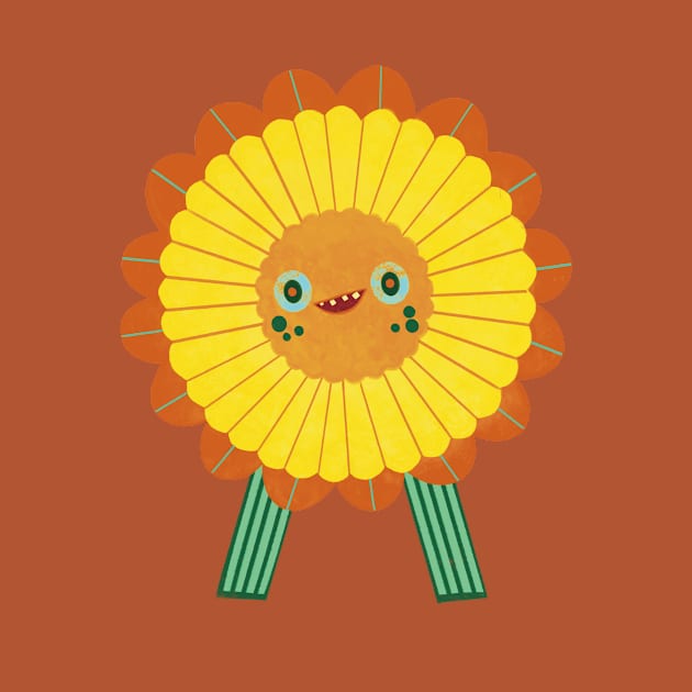 Blooming Sunflower by Kath Waxman Illustration