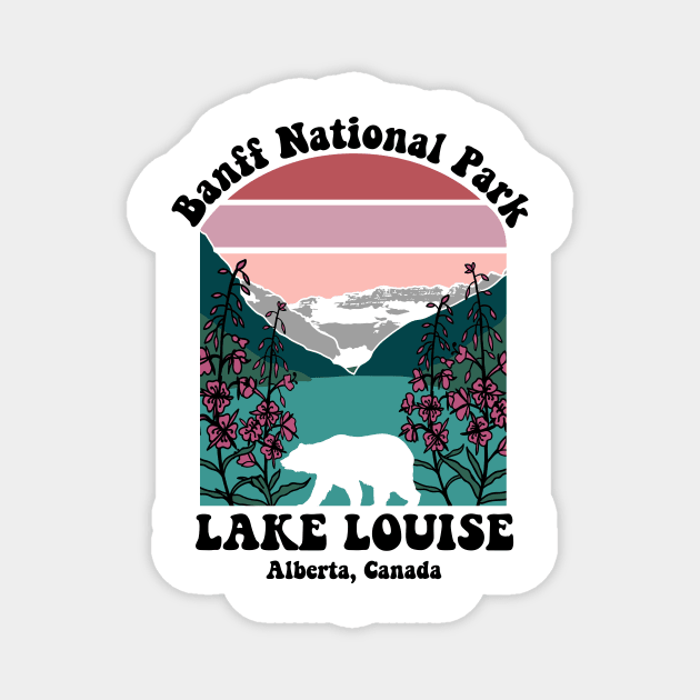 Retro Banff National Park Magnet by GreatLakesLocals