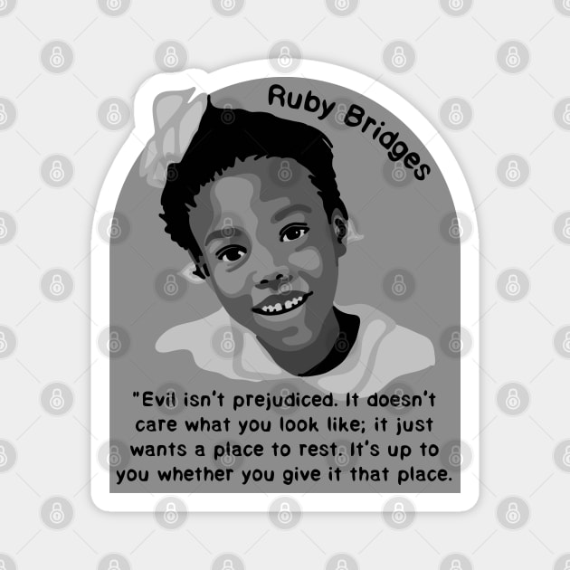 Ruby Bridges Portrait and Quote Magnet by Slightly Unhinged