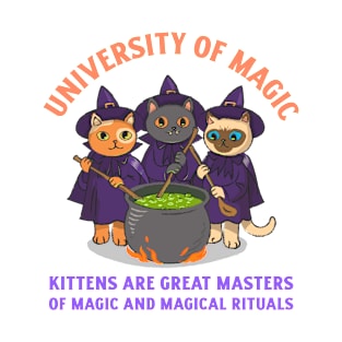 University of Magic / Kittens are great masters of magic / Halloween T-Shirt