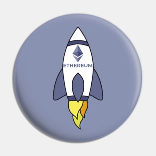 Ethereum To The Moon Rocket Pin