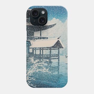 Kinkaku-ji in Snow by  Kawase Hasui Phone Case