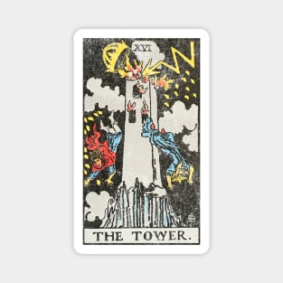 The tower tarot card (distressed) Magnet