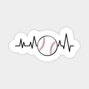 Heartbeat Pulse - Baseball Magnet