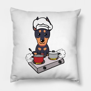 Funny Guard dog is cooking Pillow