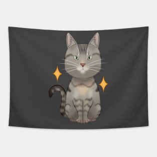 European tabby grey cat Tapestry