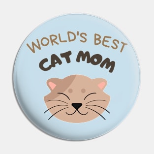 World's Best Cat Mom, Vintage Inspired Pin