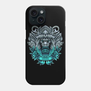 Angry Lion with neon color Phone Case