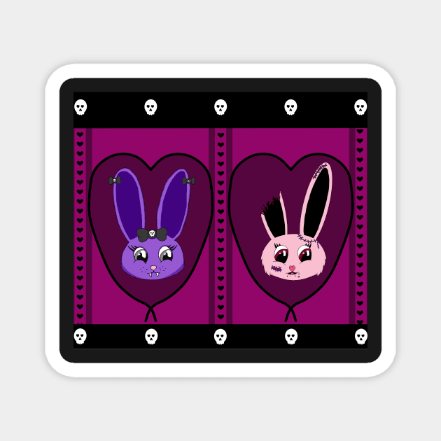 Bunny Love- Lolita style border print Magnet by RSewell