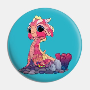 Peachy Baby Sea Serpent Pin