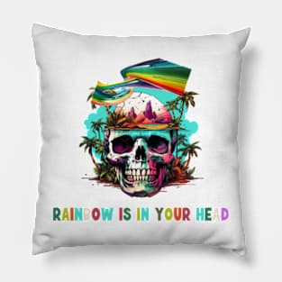 Unique Rainbow Paradise T-shirt Pillow