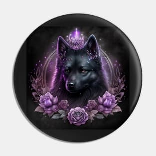 Shimmering Queen Schipperke Pin