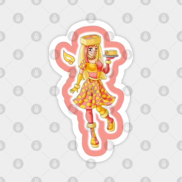 Battenberg Cake - Sweet Fairies Magnet by Louisalulu Arts