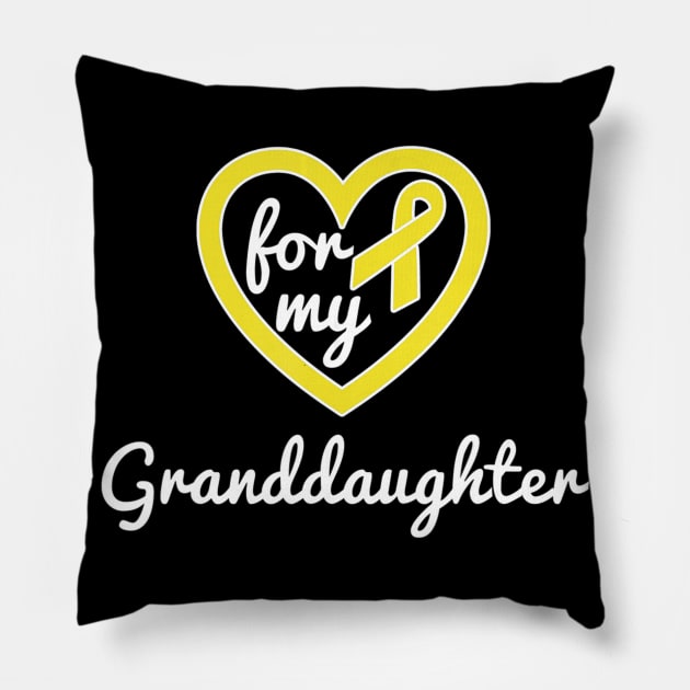 Sarcoma Cancer Shirt Granddaughter Ribbon Awareness Products Pillow by ChristianCrecenzio