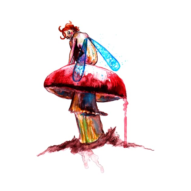 Mushroom Fairy on Red Mushroom by beaugeste2280@yahoo.com