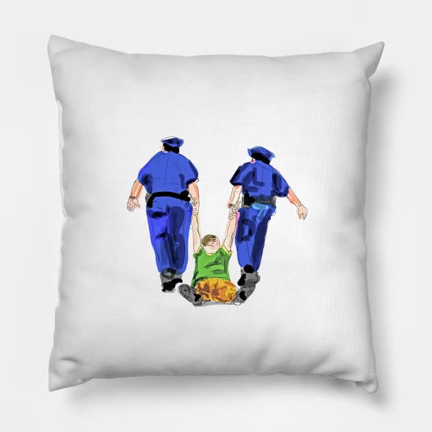 police arresting people Pillow by stoekenbroek