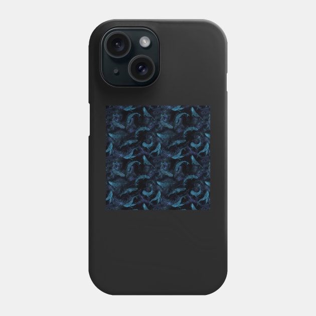 Dance of whales /indigo blue/ Phone Case by LavishSeason