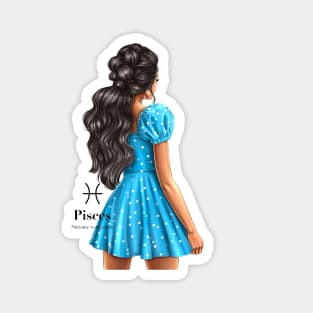 Pisces Zodiac Fashion Girl Magnet