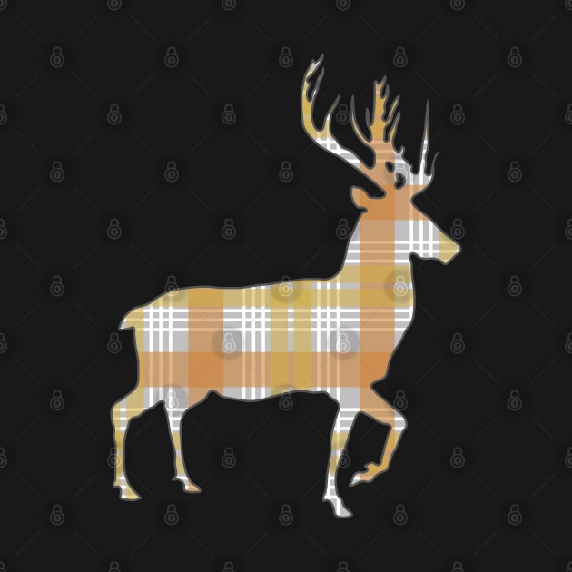 Metallic Tone Tartan Scottish Stag Silhouette by MacPean